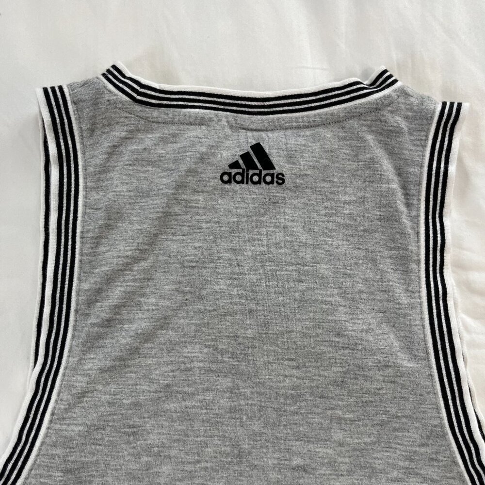 Adidas Light Gray Black White Stripe Detail Athletic Tank Top | Size S - Picture 5 of 5